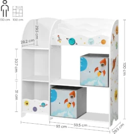 SONGMICS Kinderzimmerregal Kinderregal Bücherregal Für Kinder Mit 2 Boxen Spielzeug-Organizer Multifunktionale Ablage Mit 2 Aufbewahrungsboxen Weiß GKR42WT 13 SONGMICS Kinderzimmerregal Kinderregal Bücherregal Für Kinder Mit 2 Boxen Spielzeug-Organizer Multifunktionale Ablage Mit 2 Aufbewahrungsboxen Weiß GKR42WT -Barbie Store 93866d6d16ad4293134eae2bcb3f73b8