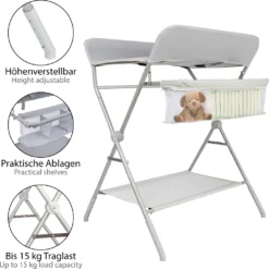 ONVAYA® Wickeltisch Klappbar | Wickelkommode Mit Auflage | Platzsparend & Mobil | Wickelkombination Mit Ablage Und Aufbewahrungskorb | Höhenverstellbar | Traglast Bis 15 Kg | Messleiste - Modell 2022 -Barbie Store 9441a1fa76b2ce59b77ca6d6bd750c92