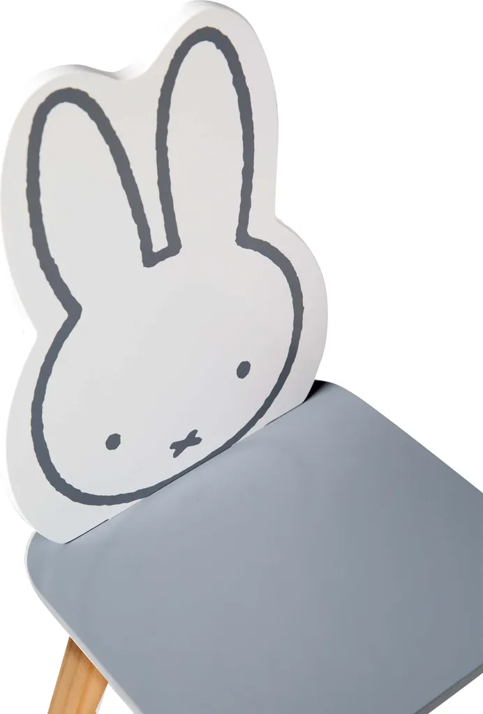 Roba Kinder Sitzgruppe Miffy®, 2 Kinderstühlen & 1 Tisch, Holz, Dunkelgrau, Weiß, Lackiert 9 Roba Kinder Sitzgruppe Miffy®, 2 Kinderstühlen & 1 Tisch, Holz, Dunkelgrau, Weiß, Lackiert – Bild 7