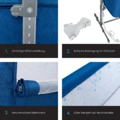 KESSER® Zustellbett Hubi 3in1 Baby Beistellbett Reisebett Babybett Mit Weich Matratze, Mit Rollen Kinderbett, 5-fach Höhenverstellung, Faltbare Seitenwand Für Zu Hause Und Unterwegs, Farbe:Blau -Barbie Store 976c941e6b86240fd6f101ac09c5bc49