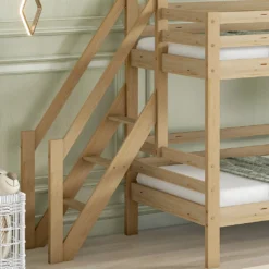 Merax Etagenbett 90x200cm Kinderbett Mit Leiter, Fallschutz Und Lattenrost, Hochbett Stockbett Kiefer Holzbett Hausbett Mit Dach Und Fenster, Weiß/Natur -Barbie Store 985339de29b38a2cfda05a02c415b41c