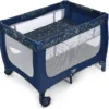 COSTWAY 2 In 1 Reisebett & Laufstall Klappbar, 120 X 60cm Kinderbett, 2 Ebenen Babybett Mit Matratze Und Tragetasche (Blau)