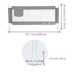 Zehnhase Bettgitter Bettschutzgitter Kinderbettgitter Babybettgitter 200 Cm, Grau, 1 Seite -Barbie Store 99b8a5af1eb8a5738da2e5ae8d3cc696