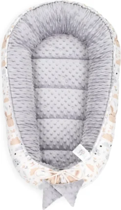 Babynestchen Set Neugeborene 90x50 Cm Minky - Kuschelnest Baby Nestchen 5-teilig Kokon Eule Hellgrau -Barbie Store 9b1d8c6f3ba25f45caa7b65347ddbf27