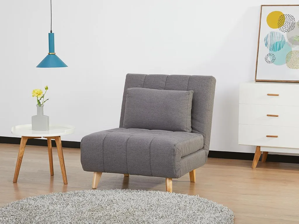 Schlafsessel - Stoff - Grau - STREVI 4 Schlafsessel - Stoff - Grau - STREVI – Bild 2