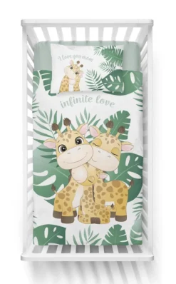 Baby Wende-Bettwäsche Aus 100% Baumwolle - Giraffe Grün - 100 X 135 Cm -Barbie Store 9cf061f3dd1abdfff4f2c23686d5179b