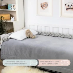 Bettschlange 2,2 M Baby Geflochten Bettumrandung - Bettrolle Für Babybett Nestchen Schlange Nestchenschlange 220cm (Grau, 220 Cm) -Barbie Store 9cf1ef9b71ee6a0c2f28b54f86c782d0