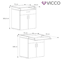 Vicco Wickeltisch Lena Weiß 75 X 100 X 50 Cm Holzwerkstoff -Barbie Store a0392bb870210d44db8cc79c4a786026