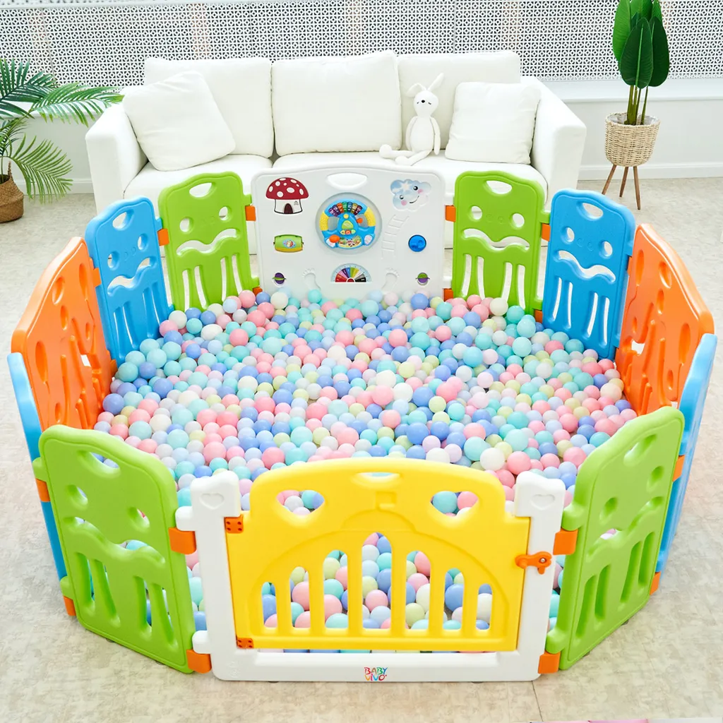 Baby Vivo Laufgitter Aus Kunststoff Mit Tür COLORS XL - Erweiterbar 5 Baby Vivo Laufgitter Aus Kunststoff Mit Tür COLORS XL - Erweiterbar – Bild 3