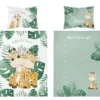 Baby Wende-Bettwäsche Aus 100% Baumwolle - Giraffe Grün - 100 X 135 Cm -Barbie Store a34ab6f5a3334cd5c118081dce266c5a