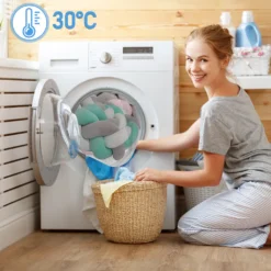 Lospitch Bettschlange Weben Bettumrandung, Babybett Nestchen Stossfaenger Dekoration, Fuer Krippe Kinderbett, Weiche Kristallsamt Kantenschutz Kopfschutz Laenge 2M Grau Weiss Rosa -Barbie Store a3f9eed870af8de7ad4ceb9d7b7a26f9