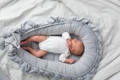 Babynestchen Velvet Kuschelnest Für Neugeborene 90x50 Cm - Baby Nestchen Bett Kokon Fleecestoff Grau -Barbie Store a4551c1ab68b4aa1082ce59345fd2e10