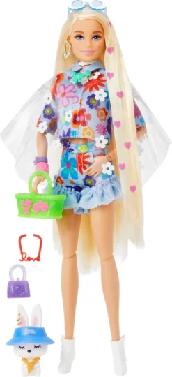 Barbie Extra Puppe Flower Power, Anziehpuppe, Modepuppe