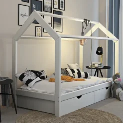 VitaliSpa Kinderbett Hausbett Weiß 90x200 Cm Schubladen Bett Holz Kinderhaus -Barbie Store a6675188df2a11134ebb83f20b21bdf2