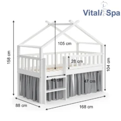 VitaliSpa Hausbett + Matratze Adis Weiß 168x158 Cm Massivholz -Barbie Store a82923c4a28c7705b8fc3a6e50a2222f