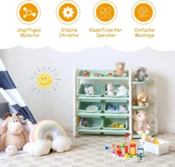 COSTWAY Kinder Spielzeugregal Mit 6 Aufbewahrungsboxen Und 4 Ablagen, Eckregal Aus Kunststoff, Kinderregal, Aufbewahrungsregal Ideal Für Kinderzimmer Und Kindergarten 8 COSTWAY Kinder Spielzeugregal Mit 6 Aufbewahrungsboxen Und 4 Ablagen, Eckregal Aus Kunststoff, Kinderregal, Aufbewahrungsregal Ideal Für Kinderzimmer Und Kindergarten -Barbie Store aba047e542fa7d25133f2dbeebf5a574