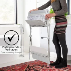 ONVAYA® Wickeltisch Klappbar | Wickelkommode Mit Auflage | Platzsparend & Mobil | Wickelkombination Mit Ablage Und Aufbewahrungskorb | Höhenverstellbar | Traglast Bis 15 Kg | Messleiste - Modell 2022 -Barbie Store acc6bdfbc020e9d55fb33c1e2693b09e