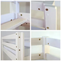 Homestyle4u 522, Kinder Hochbett Mit Rutsche Leiter Turm Tunnel Vorhang Pirat 90x200 Cm, Schwarz Massivholz Weiß -Barbie Store ade20b9d41e26357085ae546cebae0ee