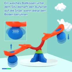 HOMCOM Kinder Gartenwippe 360° Drehbare Wippe Karussellwippe Für 3-8 Jahre Kunststoff Mehrfarbig 126 X 39,5 X 66 Cm 15 HOMCOM Kinder Gartenwippe 360° Drehbare Wippe Karussellwippe Für 3-8 Jahre Kunststoff Mehrfarbig 126 X 39,5 X 66 Cm -Barbie Store b03cab2b84adca5c38793c17ca856596