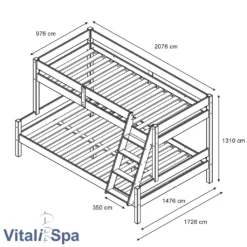 VitaliSpa Etagenbett Everest Weiß 207 X 131 X 138,9 Cm Massivholz -Barbie Store b28d6ac8bc7a70b28b7bedde85fb3556