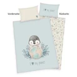 Herding Pinguin Bettwäsche " Green" / 40x60 Cm + 100x135 Cm -Barbie Store b2a50e08b84b82ea846dede9036d1dce