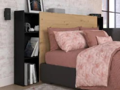 Bettkopfteil Mit Stauraum - L. 160 Cm - Naturfarben & Schwarz - FERDI -Barbie Store b3050076b59e8b1239b883e0a09757b7