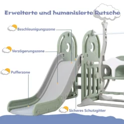 Merax Laufgitter Faltbar Laufstall Baby Absperrgitter 14+2 Paneele Schutzgitter Mit Schaukel, Rutsche, Basketballkorb Und BB-Sound-Knopf, Krabbelgitter Aus Kunststoff Für Kinder, Grün+ Weiß -Barbie Store b35ed9058bcc069c888c5c96f418ffca 1