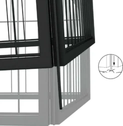 VidaXL 4-tlg. Hundelaufstall Schwarz 100x50cm Stahl Pulverbeschichtung -Barbie Store b39c01d3c232884f6367f4cc875e6dd3