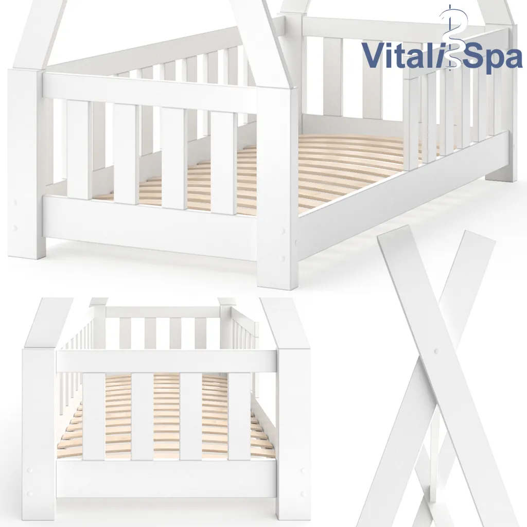 VitaliSpa Kinderbett Tipi Weiß 148 X 166 X 76 Cm Massivholz 8 VitaliSpa Kinderbett Tipi Weiß 148 X 166 X 76 Cm Massivholz – Bild 6