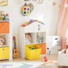 SoBuy KMB49-W Kinder Bücherregal Mit Haus-Design Kinderregal Mit 2 Stoffboxen Spielzeugregal Aufbewahrungsregal Für Kinder Spielzeug-Organizer Weiß BHT Ca.: 65x91x27cm -Barbie Store b5cfaff7de8032068b69543352ee332b