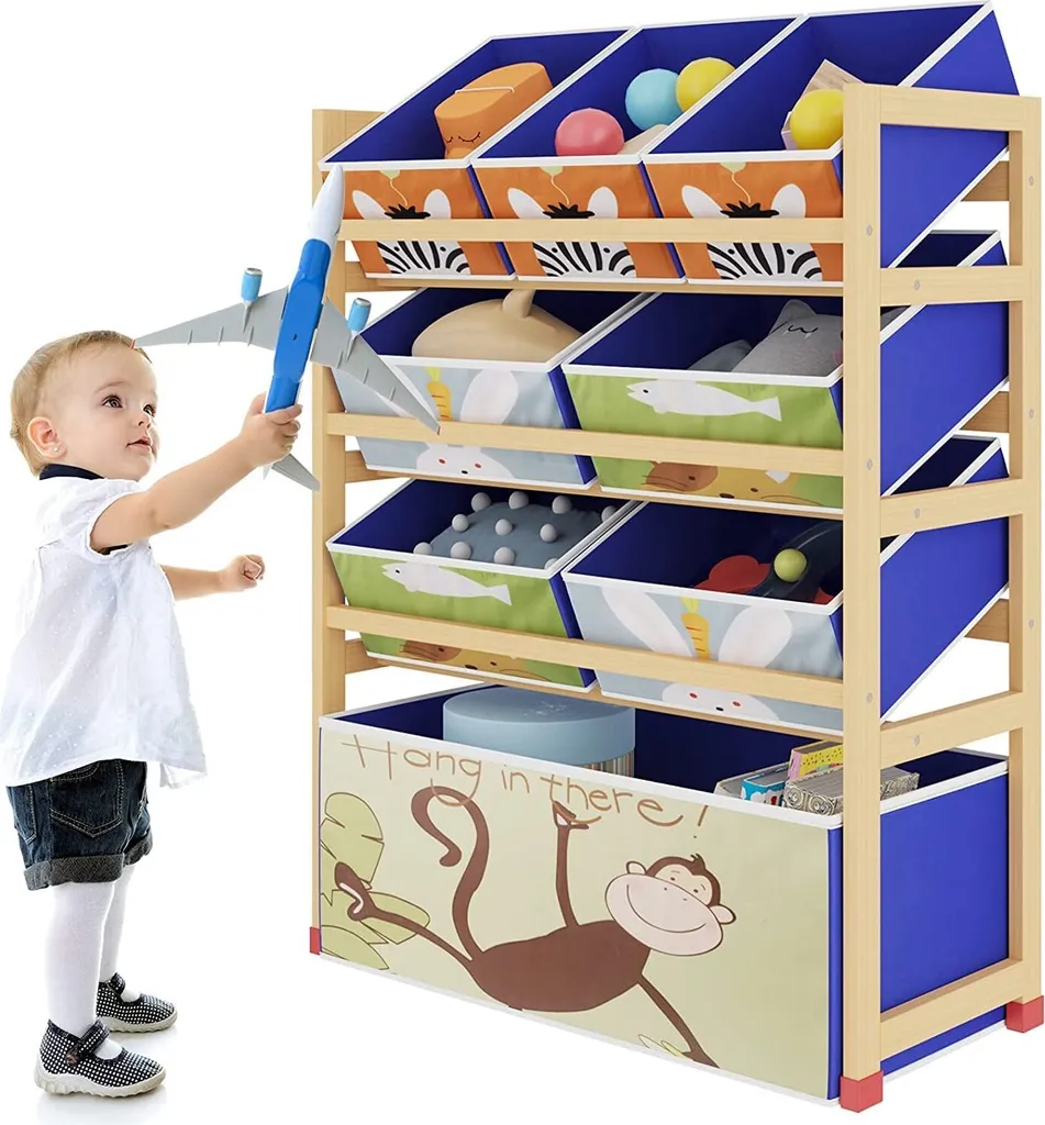 Dripex 64 X 28 X 81 Cm Kinder Regal, Spielzeugregal Mit 8 Boxen Kinderzimmerregal Aufbewahrungsregal Für Kinder Junge 3 Dripex 64 X 28 X 81 Cm Kinder Regal, Spielzeugregal Mit 8 Boxen Kinderzimmerregal Aufbewahrungsregal Für Kinder Junge