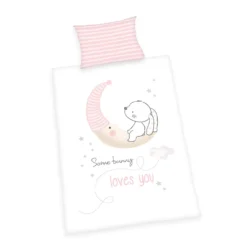 Herding Biber Flanell Kinder Baby Bettwäsche Little Bunny Hase 100x135 Cm 14.063