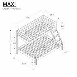 Bubema Maxi Kinder Etagenbett / Hochbett, Buche Massiv, Natur Oder Weiß Lackiert : Weiß Lackiert -Barbie Store b867f4924507fcd15611405fac70c05d