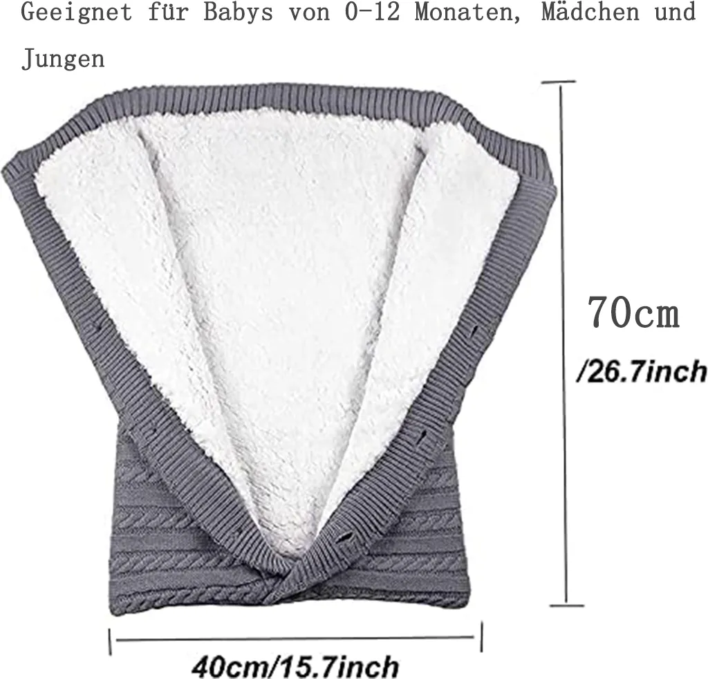 Baby Neugeborene Gestrickte Wickeldecke Schlafsack Kinderwagen Kinderwagen Babytrage 4 Baby Neugeborene Gestrickte Wickeldecke Schlafsack Kinderwagen Kinderwagen Babytrage – Bild 2