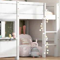 Merax Etagenbett 90x200 Cm Kinderbett Hochbett Mit Zwei Beschreibbaren Tafeln, Klein Ablage Und Leiter, Spielbett Aus Kiefer Für Jungen Und Mädchen, Weiß -Barbie Store bb1842fe5408d7935061690f14da1354