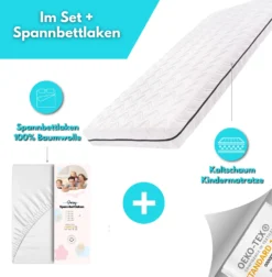 Alavya Home® Kindermatratze 80 X 160 Cm COZY Mit Bettlaken Kaltschaummatratze 160x80 Weiß - Inkl. Spannbettlaken -Barbie Store bb207908d727a0c8df17ff54cabbe9ca