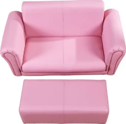HOMCOM Kindersessel Mit Fußhocker, Kindercouch Mit Hocker, Kindersofa, Sofa Sessel, Rosa -Barbie Store bbe9354205530af0f729fd8dc4dee5e9
