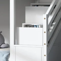 Merax Etagenbett 90x200 Cm Doppelstockbett Mit Treppeschubladen, Zaun Und Dachform, 2 Einzelbetten Doppel Stockbett Für Zwei Kinder, Kinderbett Hochbett Aus Kiefer, Weiß 16 Merax Etagenbett 90x200 Cm Doppelstockbett Mit Treppeschubladen, Zaun Und Dachform, 2 Einzelbetten Doppel Stockbett Für Zwei Kinder, Kinderbett Hochbett Aus Kiefer, Weiß -Barbie Store be589ee20375ecd39846fc528a207303