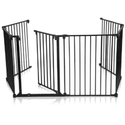 Baby Vivo Kaminschutzgitter / Absperrgitter 5+1 Mit Tür In Schwarz (5 Elemente Und Eine Tür) - PREMIUM -Barbie Store bfcac86943034b471e1c350355ea594e