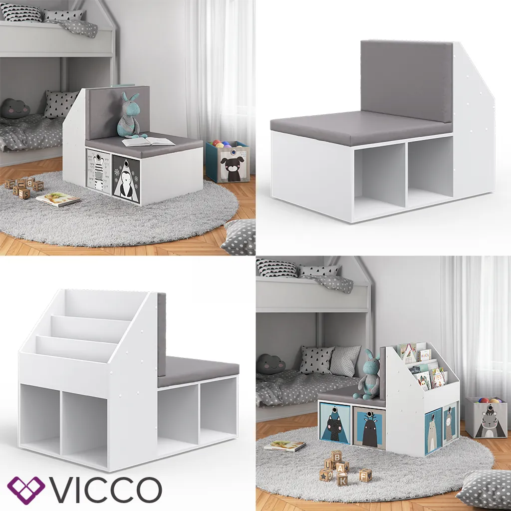 Vicco Kinderregal Onix Weiß 97,1 X 78,4 X 66,8 Cm Holzwerkstoff 10 Vicco Kinderregal Onix Weiß 97,1 X 78,4 X 66,8 Cm Holzwerkstoff – Bild 8