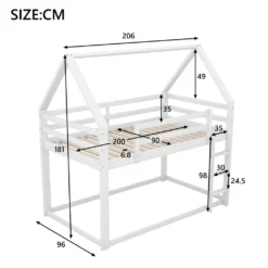 Merax Etagenbett 90x200 Cm Kinderbett Mit Leiter, 2 Einzelbetten Hochbett Für Kinder, Kiefernholzbett, Weiß -Barbie Store c06aa4dfeb6f71512065e1085db0853d