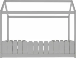 Merax Kinderbett 90x200cm Hausbett Spielbett Kinderhaus Mit Rausfallschutz Und Lattenrost, Schönes Babybett Aus Kiefernholz, Grau -Barbie Store c0c128fd847e474e867077af9a84a2df