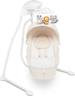 Lionelo Henny Baby Wippe Babyschaukel Elektrisch Mit Liegefunktion 10 Melodien Karussell Moskitonetz Weiß -Barbie Store c2cc57317d2033be09cb80ed6fd925e4