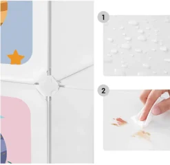 SONGMICS Kinderregal Mit 10 Würfeln, Aufbewahrungsschrank Für Kinder, 123 X 31 X 123 Cm, Regalsystem, Steckregal, Schuhregal Aus Kunststoff, Kleiderschrank Mit Türen, Weiß LPC903W01 -Barbie Store c44aa4a8aa39e80d9637d73ddd391d78