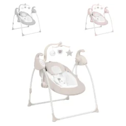 Kikkaboo Babywippe Alanni Elektrisch, Schwingfunktion, Spielbogen, Musikpanel Beige