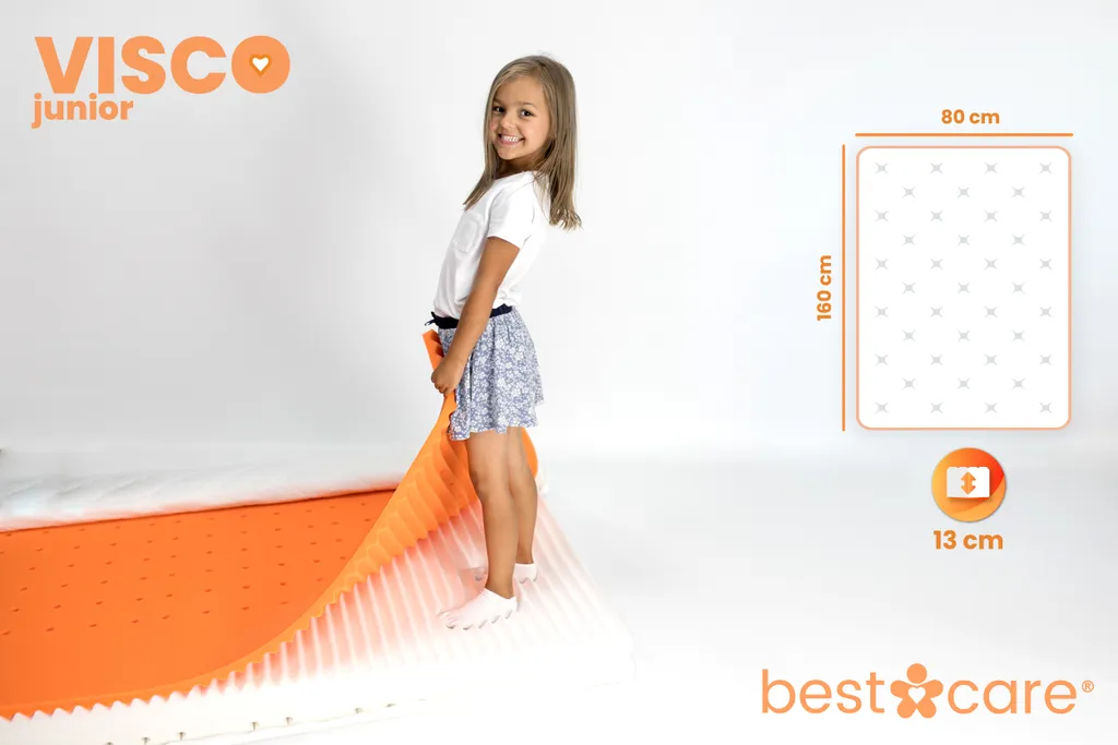 BestCare Visco Junior Kindermatratze Babymatratze Matratze Kaltschaummatratze 80x160 X13cm Viskoelastische Memory-Schaum Waschbarer Aloe Vera Bezug Standard 100 By 6 BestCare Visco Junior Kindermatratze Babymatratze Matratze Kaltschaummatratze 80x160 X13cm Viskoelastische Memory-Schaum Waschbarer Aloe Vera Bezug Standard 100 By – Bild 4