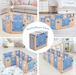 COSTWAY Laufgitter Mit Tür Und Spielzeugboard, Baby Laufstall Faltbar, Absperrgitter Aus Kunststoff, Krabbelgitter, Spielzaun Für Kinder, Schutzgitter (16 Paneelen) 9 COSTWAY Laufgitter Mit Tür Und Spielzeugboard, Baby Laufstall Faltbar, Absperrgitter Aus Kunststoff, Krabbelgitter, Spielzaun Für Kinder, Schutzgitter (16 Paneelen) -Barbie Store c6d49a3b73dd0566e2ad6949c3ad08b2