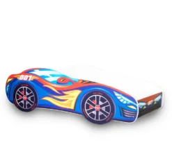 Alcube® Autobett 80x160 Mit LED-Beleuchtung PKW Burning Flame Mit Matratze Und Lattenrost Jugendbett Kinderbett 80x160 Cm - Blau -Barbie Store c78cf064a3cc2613fb32719e54128252