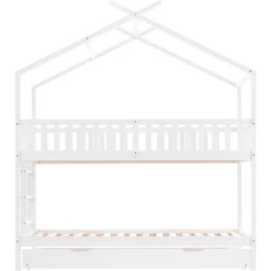 Merax Kinderbett 90x200cm Etagenbett Hochbetten Mit Leiter, Rausfallschutz Und Dachform, Ausziehbett Drei Einzelbetten Hoch Doppel Stockbett Für Kinderzimmer, Kiefernholz Rahmen, Weiß 22 Merax Kinderbett 90x200cm Etagenbett Hochbetten Mit Leiter, Rausfallschutz Und Dachform, Ausziehbett Drei Einzelbetten Hoch Doppel Stockbett Für Kinderzimmer, Kiefernholz Rahmen, Weiß -Barbie Store c8fe5c51f5a38a5bf66ceea5348a7dde