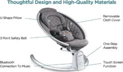 Hot Mom Babywippe Elektrische Babyschaukel Mit 5 Stufen Schaukelfunktion, Baumwolle Babywiege Mit Musik Durch Bluetooth, 2022 Style (Beige) -Barbie Store c92e1ccc4ad63c2b2c727ea050e0bbf7